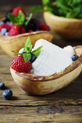 Italian traditional cottage cheese «ricotta»