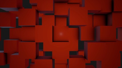 Abstract Cubes Background Random Motion, 3d Loopable Animation. Abstract color boxes background. Seamless Looping Abstract Cubes Background. Red cubes