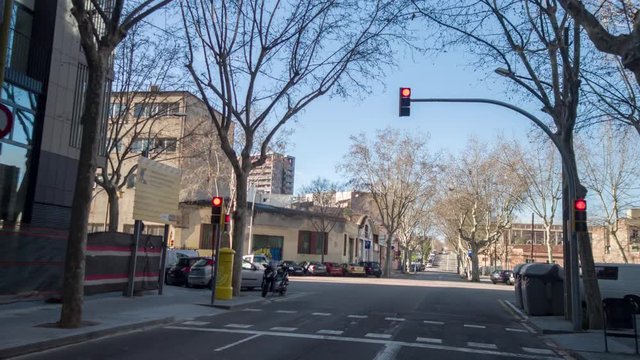 hyperlaspe pov shot travelling around the streets of Barcelona's PobleNou district
