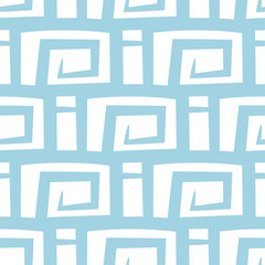 Abstract seamless pattern. Light blue and white background for textile and fabrics