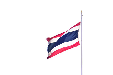 Thailand flag isolated on white background.
