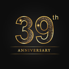 Fototapeta na wymiar anniversary,aniversary, thirty-nine years anniversary celebration logotype. 39th anniversary logo. thirty-nine years.