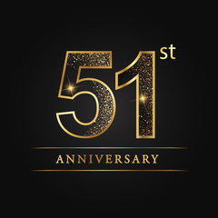 Fototapeta na wymiar anniversary,aniversary, fifty-one years anniversary celebration logotype. 51st anniversary logo. fifty-one years.