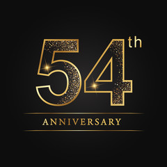 anniversary, aniversary, fifty-four years anniversary celebration logotype. 54th anniversary logo.