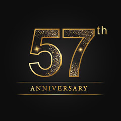 Fototapeta na wymiar anniversary, aniversary, fifty-seven years anniversary celebration logotype. 57th anniversary logo.