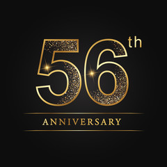 Fototapeta na wymiar anniversary, aniversary, fifty-six years anniversary celebration logotype. 56th anniversary logo.