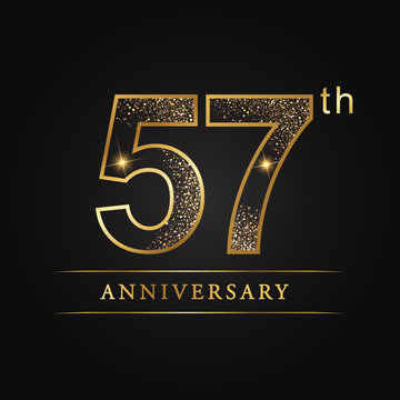 anniversary, aniversary, fifty-seven years anniversary celebration logotype. 57th anniversary logo.