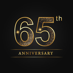 anniversary, aniversary, sixty-five years anniversary celebration logotype. 65th anniversary logo. - obrazy, fototapety, plakaty