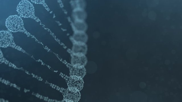 rotating plexus DNA chain - blue version.