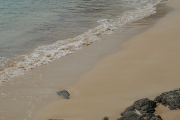 Beautiful landscape of sea and the beach during summer with horizon blue sky