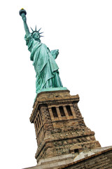 Fototapeta premium Statue of liberty in isolated white background, New York, United States of America