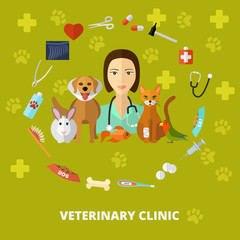 Veterinary icons set.