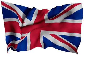 UK flag with fabric texture. 3D remder.