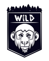 Wild monkey print for t shirt vector illustration clothing design