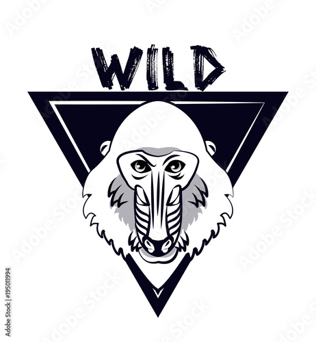 Wild Mandrel Monkey Print For T Shirt Vector Illustration Clothing Design Stock Image And Royalty Free Vector Files On Fotolia Com Pic 195011994