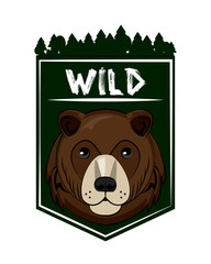 Wild bear print for t shirt vector illustration clothing design
