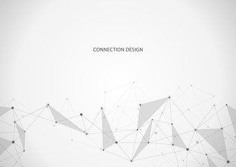 Abstract connection background with lines and dots
