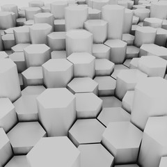 3d rendering of  hexagons background