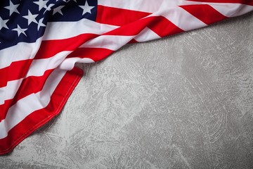 USA flag on grey background