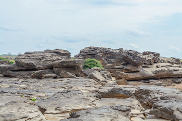 stone landscape, cloud and blue sky. Sam Phan Boke, Ubon Ratchathani Thailand