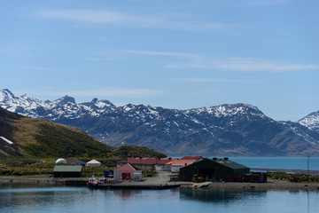 Fototapeta na wymiar Grytviken - old whaling station on South Georgia