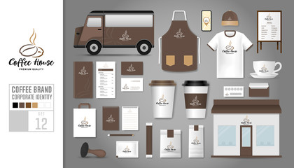 Corporate identity template Set 12. Logo concept for coffee shop, cafe, restaurant.