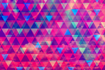 Fototapeta premium Bright, colorful futuristic, geometric background with triangles pattern