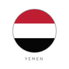 Yemen flag round circle vector icon