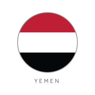 Yemen flag round circle vector icon