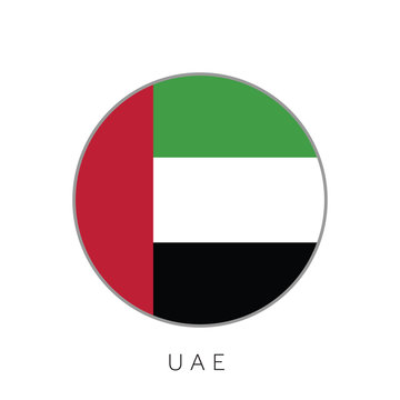 United Arab Emirates flag round circle vector icon