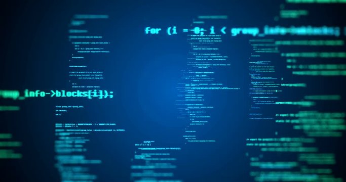 Programming code abstract technology background footage,concept of software developer and Computer script.4k seamless loop
