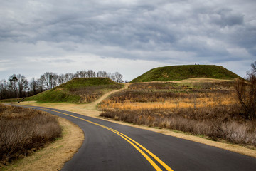 Road by Indian mounds