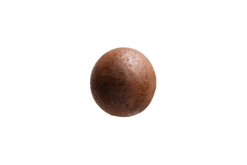 Fototapeta premium Sugared hazelnut dragees in chocolate isolated on white background