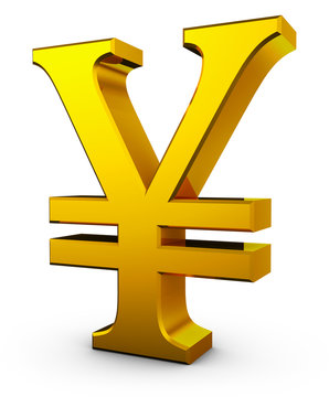 Golden Sign Of Chinese Yuan