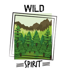 Wild nature spirit print for t shirt vector clothing design