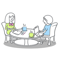 Male and female in meeting