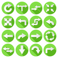 Green set of arrow icons