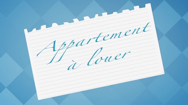 papier appartement &agrave; louer fond bleu