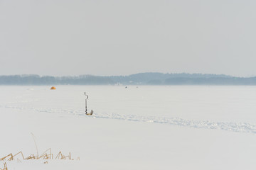 Winter fishing in the countryside