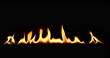 Flames glowing on a black background.