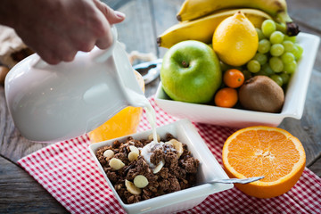 Ingredients for a healthy breakfast