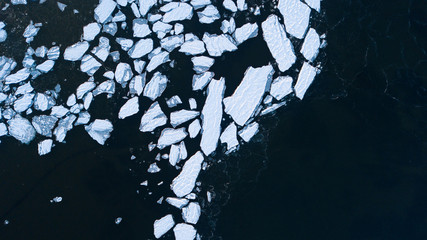 Pieces of ice over the Baltic sea