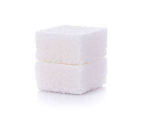 white sugar cube on white background