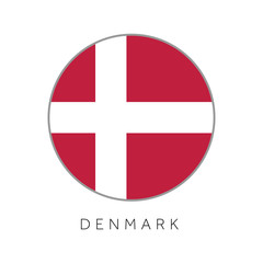 Denmark flag round circle vector icon