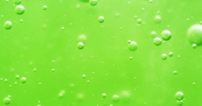 Extreme macro of bubbles in  jello cream (gel). 4k. Micro. 