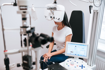 Patient in ophthalmology clinic