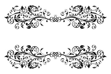 Floral decorative ornaments. Divider elements