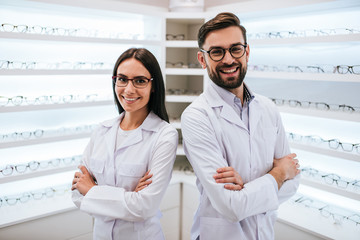 Doctors in ophthalmology clinic