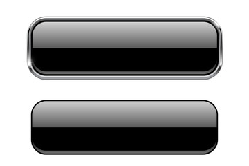 Black glass buttons with and without metal frame