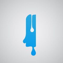 Blue flow character, vector.